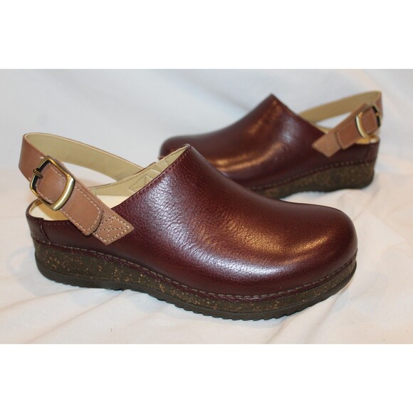 DANSKO WOMEN'S MERRIN MULE STRAP CLOGS MILLED CORDOVAN NIB EU 36 US 5.5-6 - Picture 2 of 6